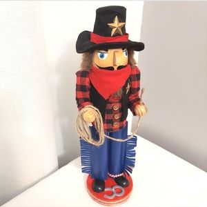 Jingle & Joy Cowboy Nutcracker Western Rodeo Plaid Rope Faux Leather Look Chaps